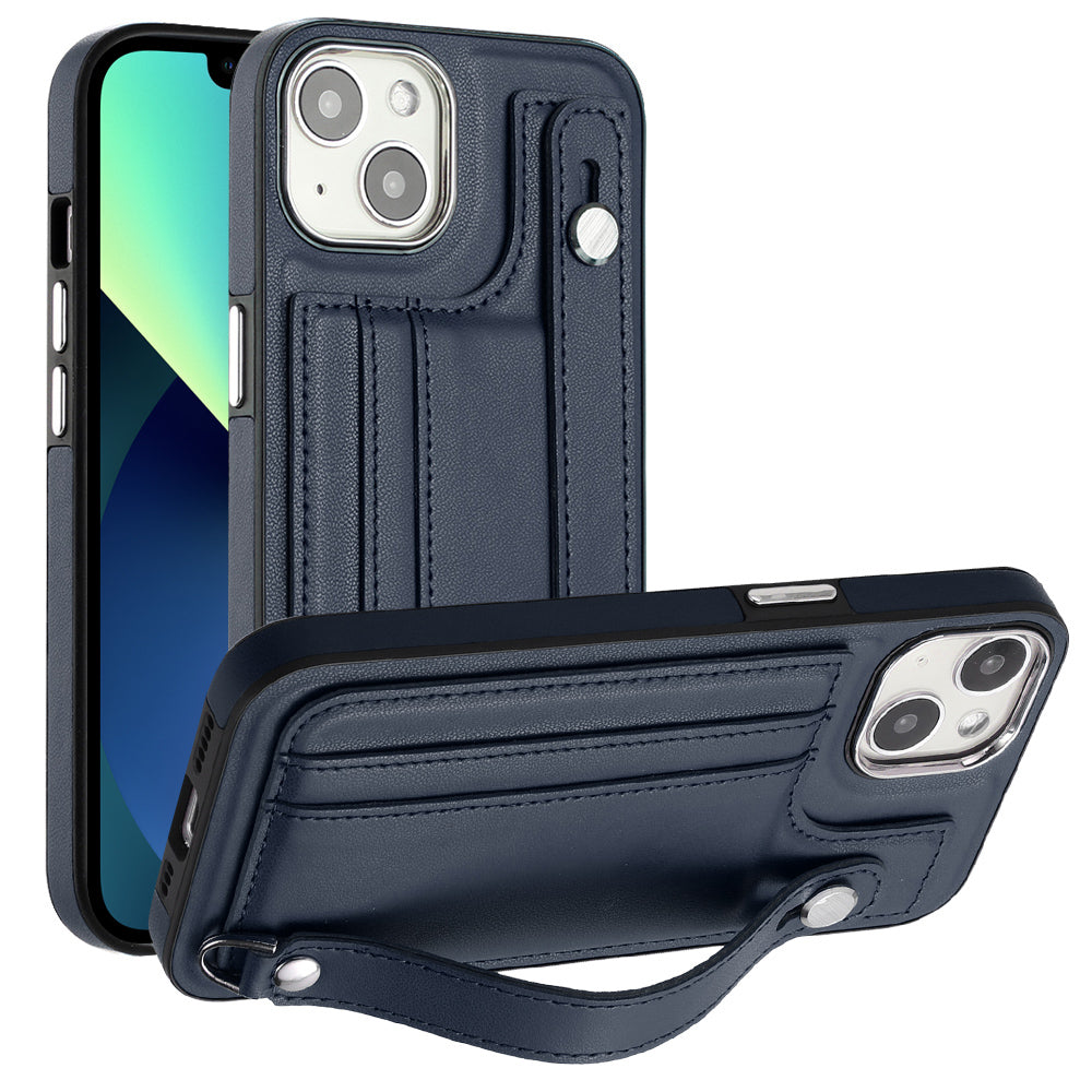For iPhone 13 6.1 inch Protective Case YB Leather Coating Series-5 Card Slots TPU Phone Cover with Kickstand For iPhone 13 6.1 inch Protective Case YB Leather Coating Series-5 Card Slots TPU Phone Cover with Kickstand